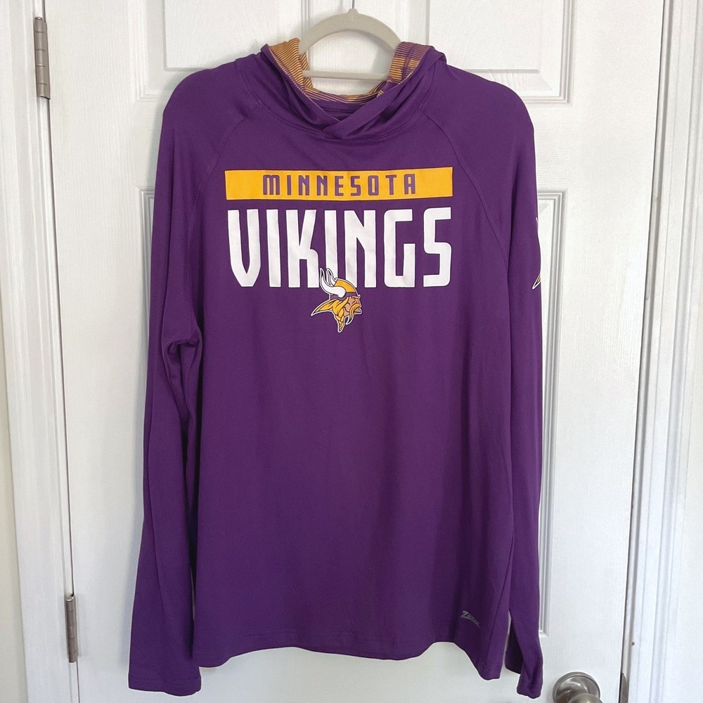 Zubaz Minnesota Vikings NFL Hoodie Mens Large Purple Yellow NWT - Picture 2 of 10